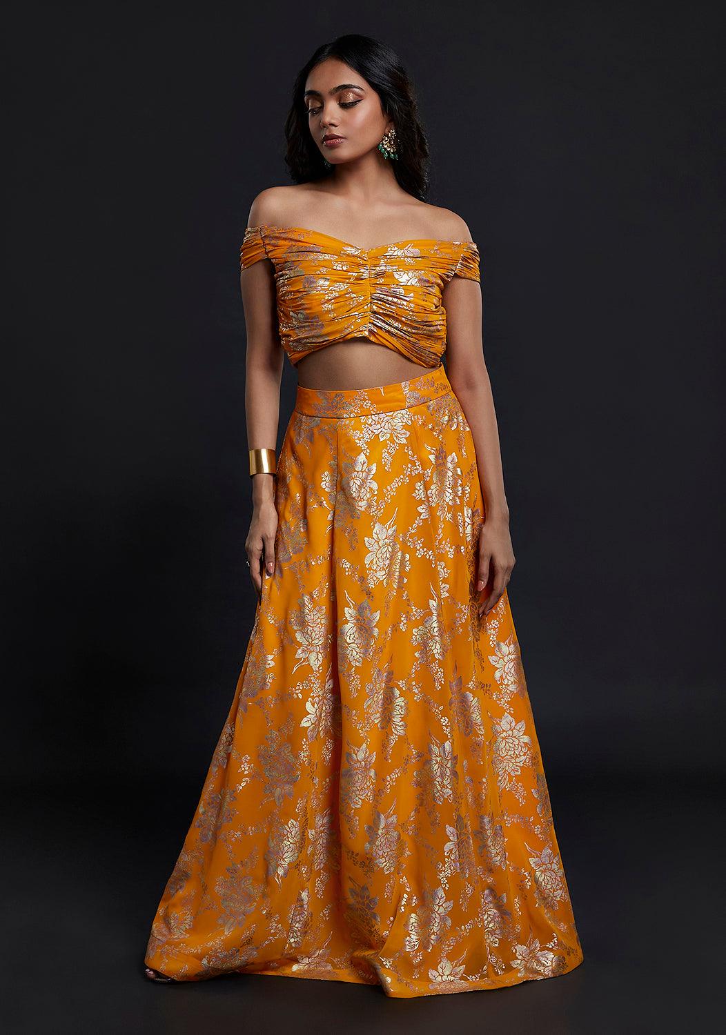 Mango Off-Shoulder Lehenga Set - QUERATED