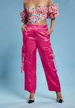 Pink Satin Cargo Pants - QUERATED