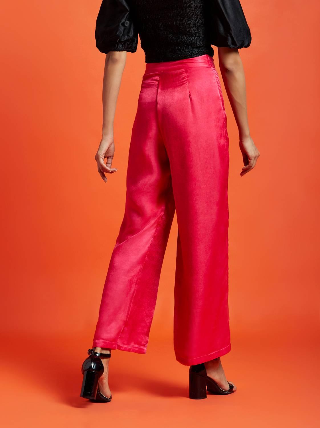 Gloria Fuchsia Pink Wide Leg Pants - QUERATED