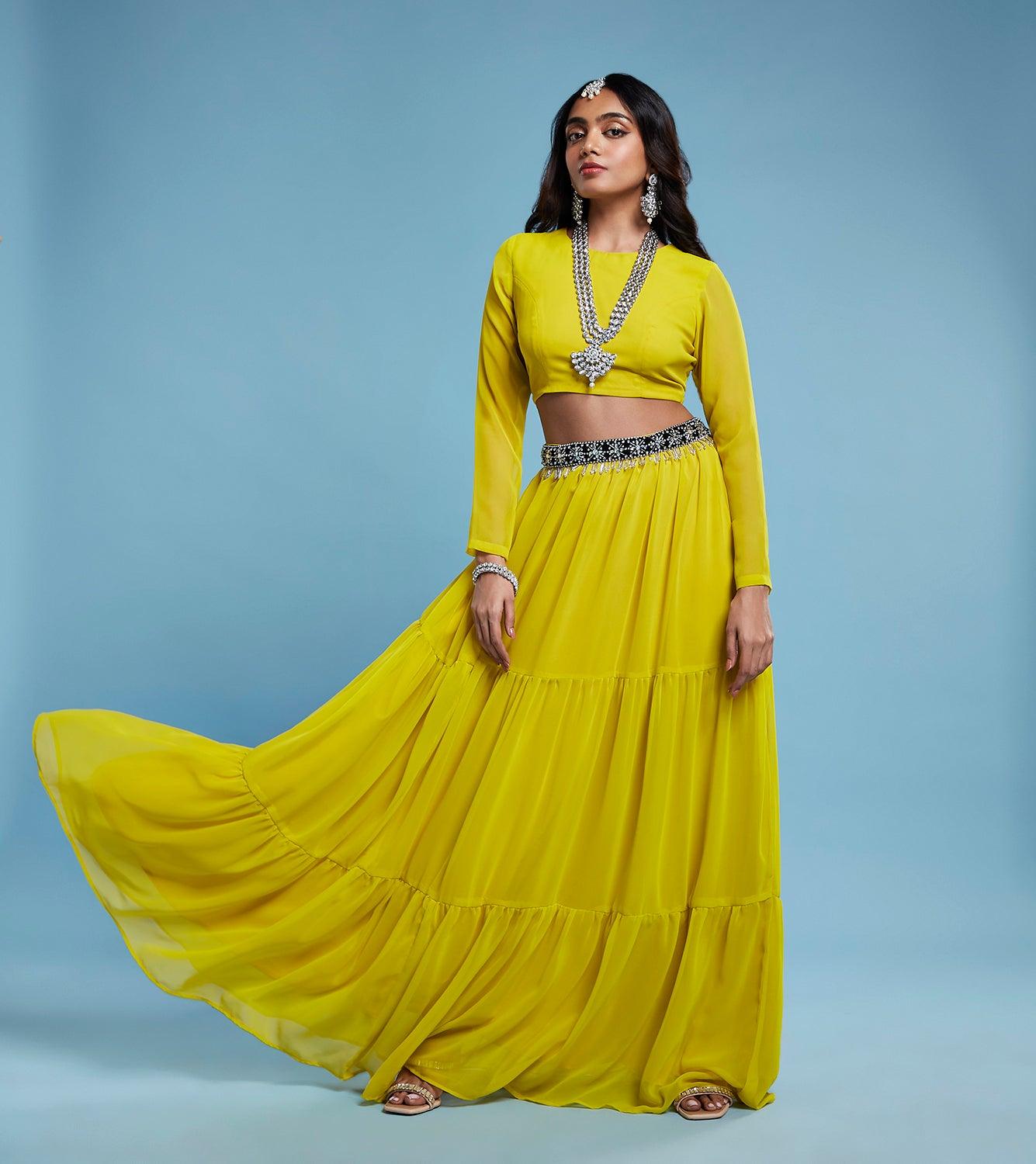 Lime Lehenga Set - QUERATED