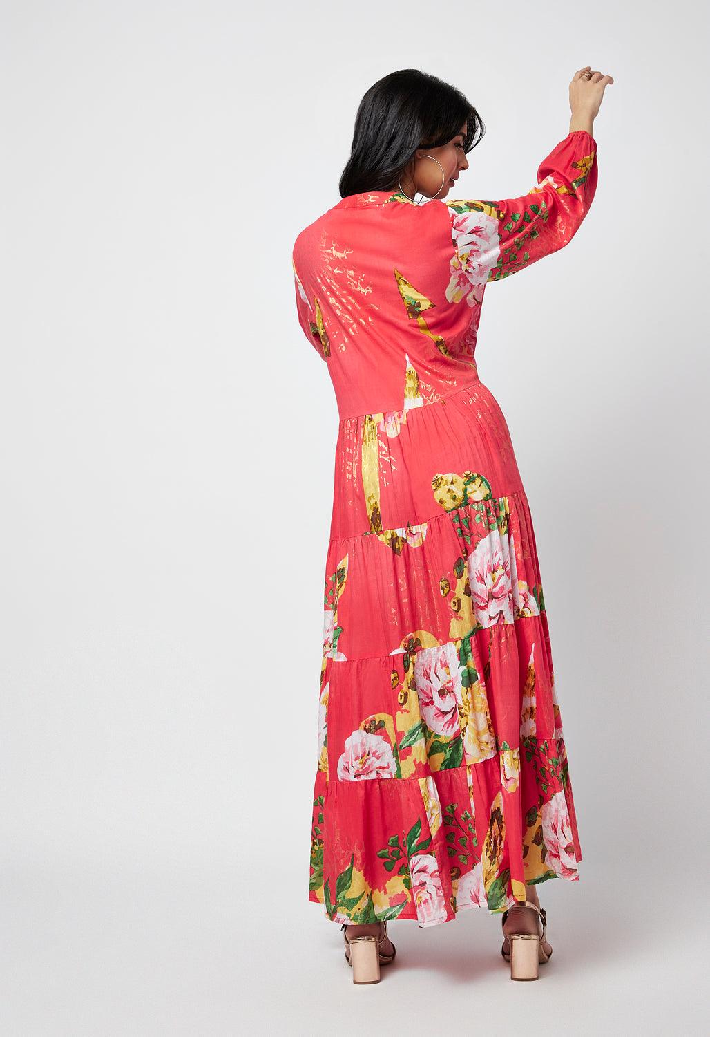 Roannna Printed Cotton Maxi Dress - QUERATED