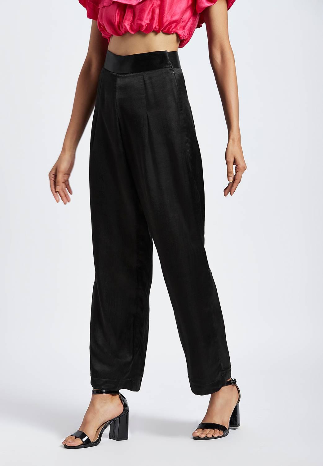 Gloria Midnight Black Wide Leg Pants - QUERATED