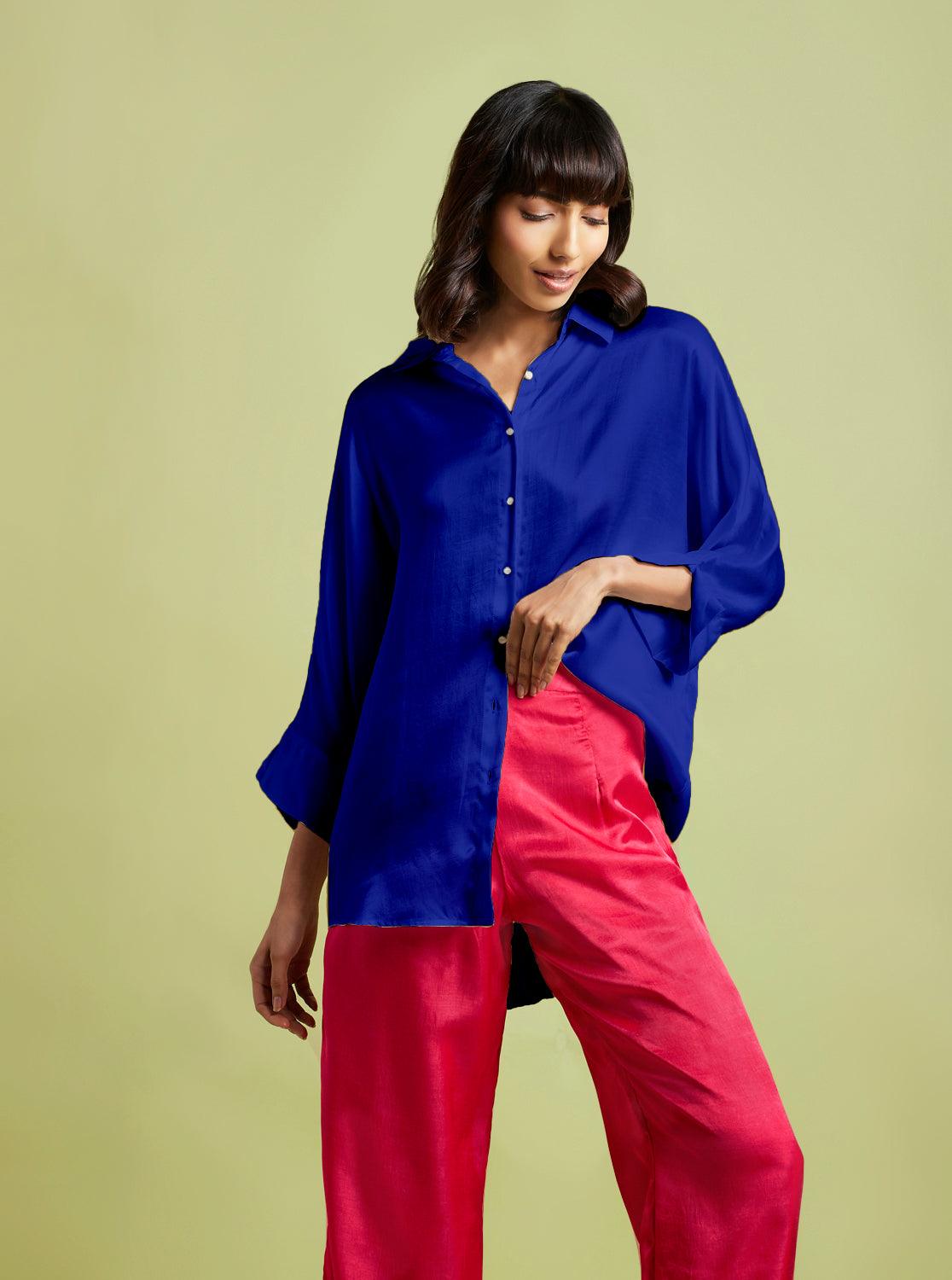 Eva Blue Oversized Shirt - QUERATED