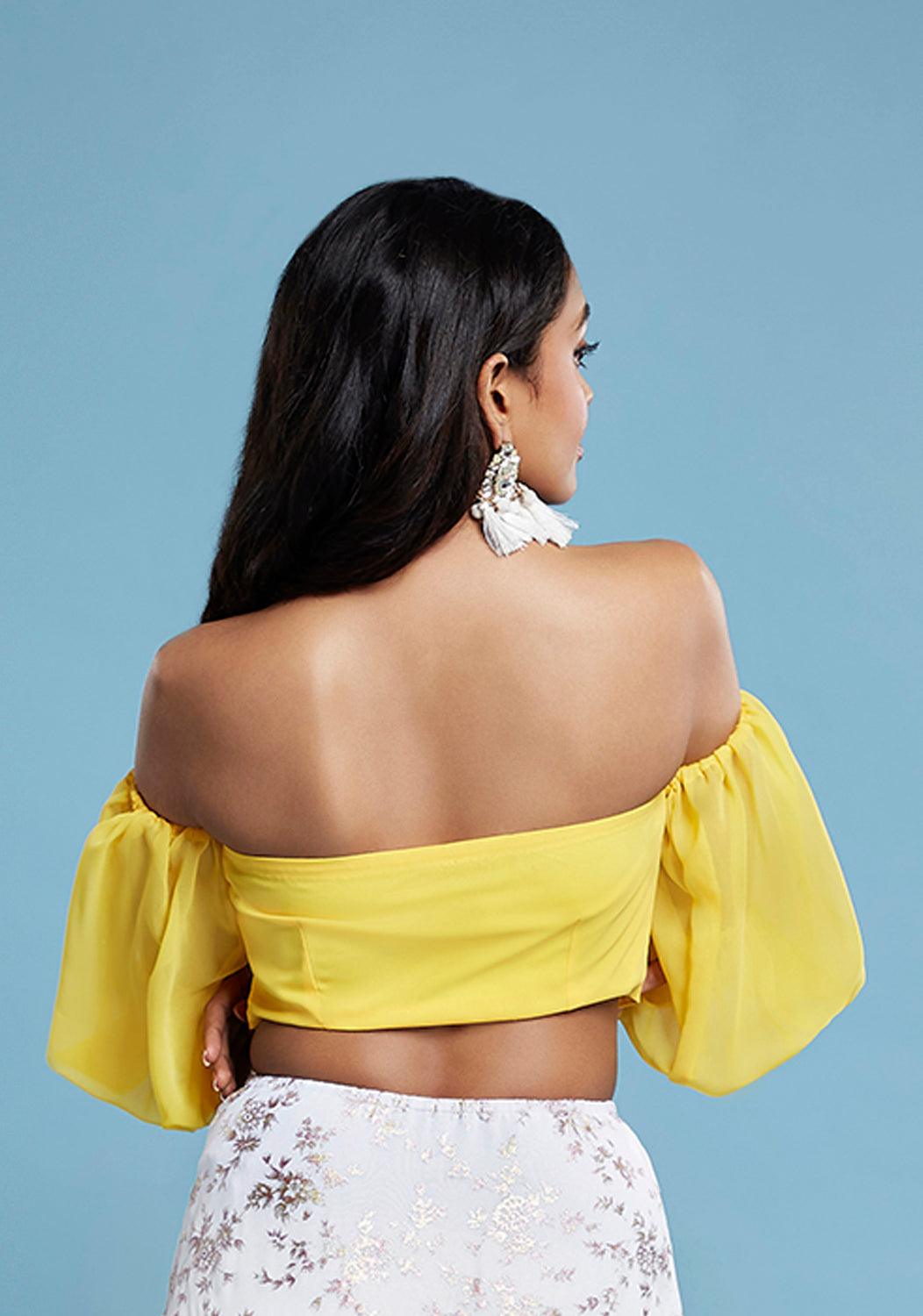 Yellow Offshoulder Blouse