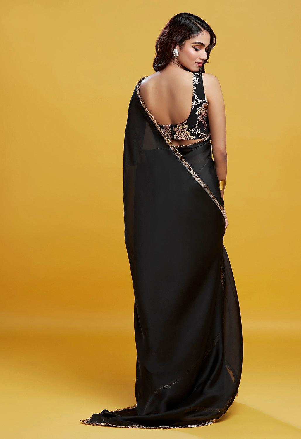 Black Cocktail Saree - QUERATED