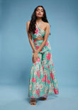 Floral Halter Top and Sharara Set - QUERATED