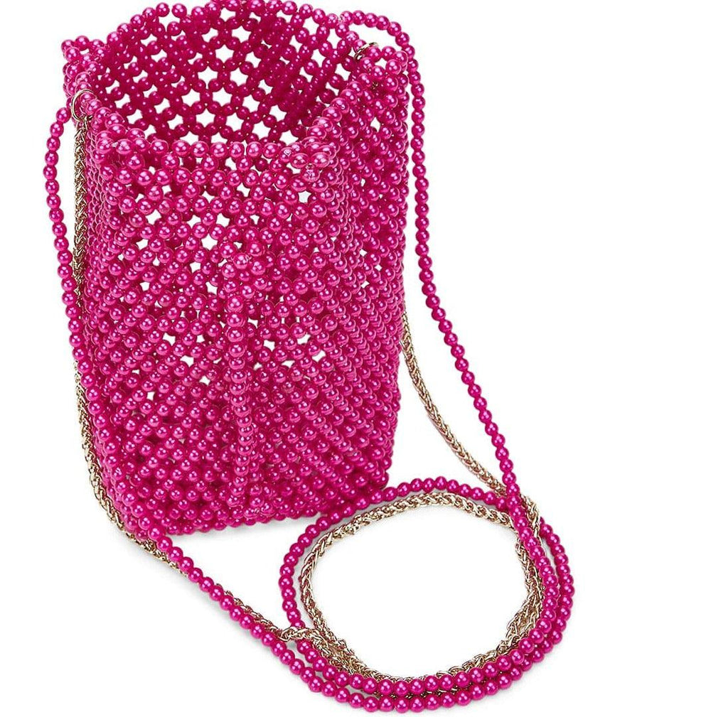 Alice Pearl Beaded Fuchsia Pink Bucket Sling Bag