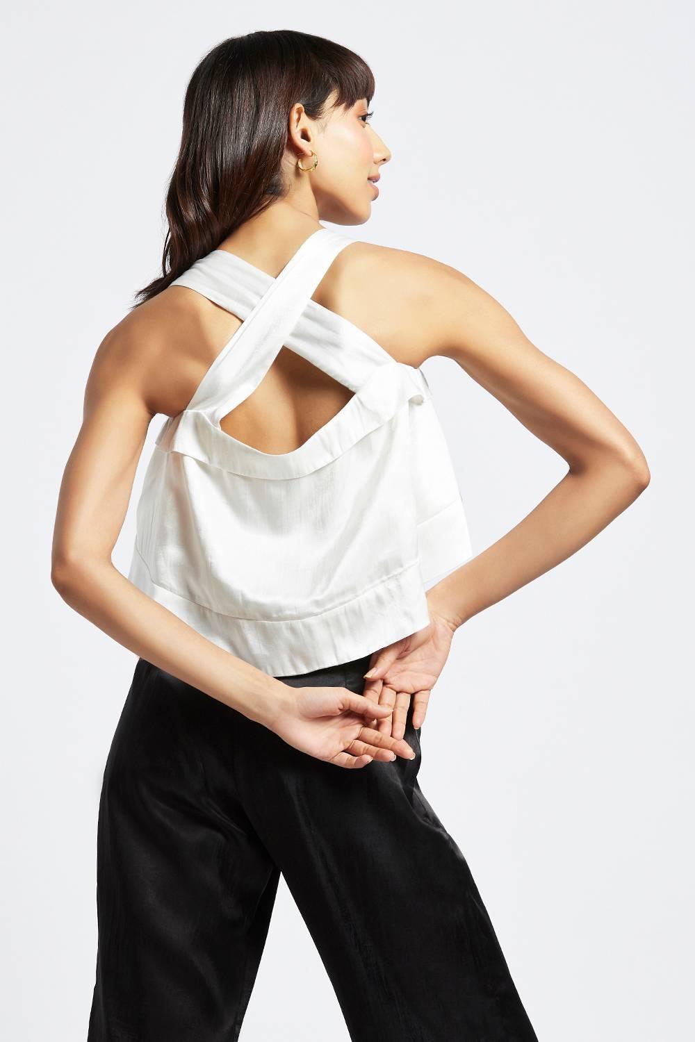 Fia Oyster White Swing Crop Top