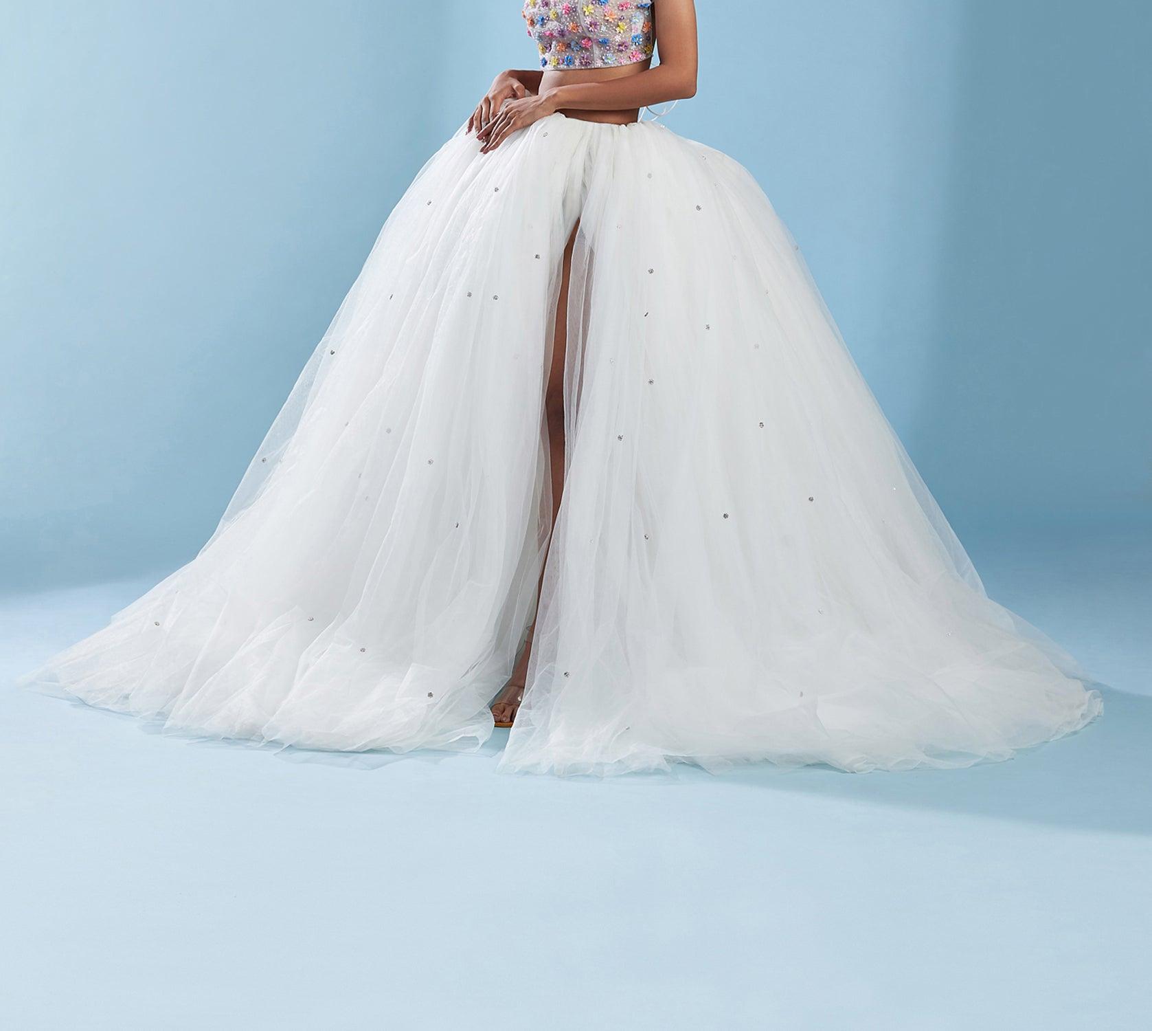 Noa Tulle Lehenga Skirt - QUERATED