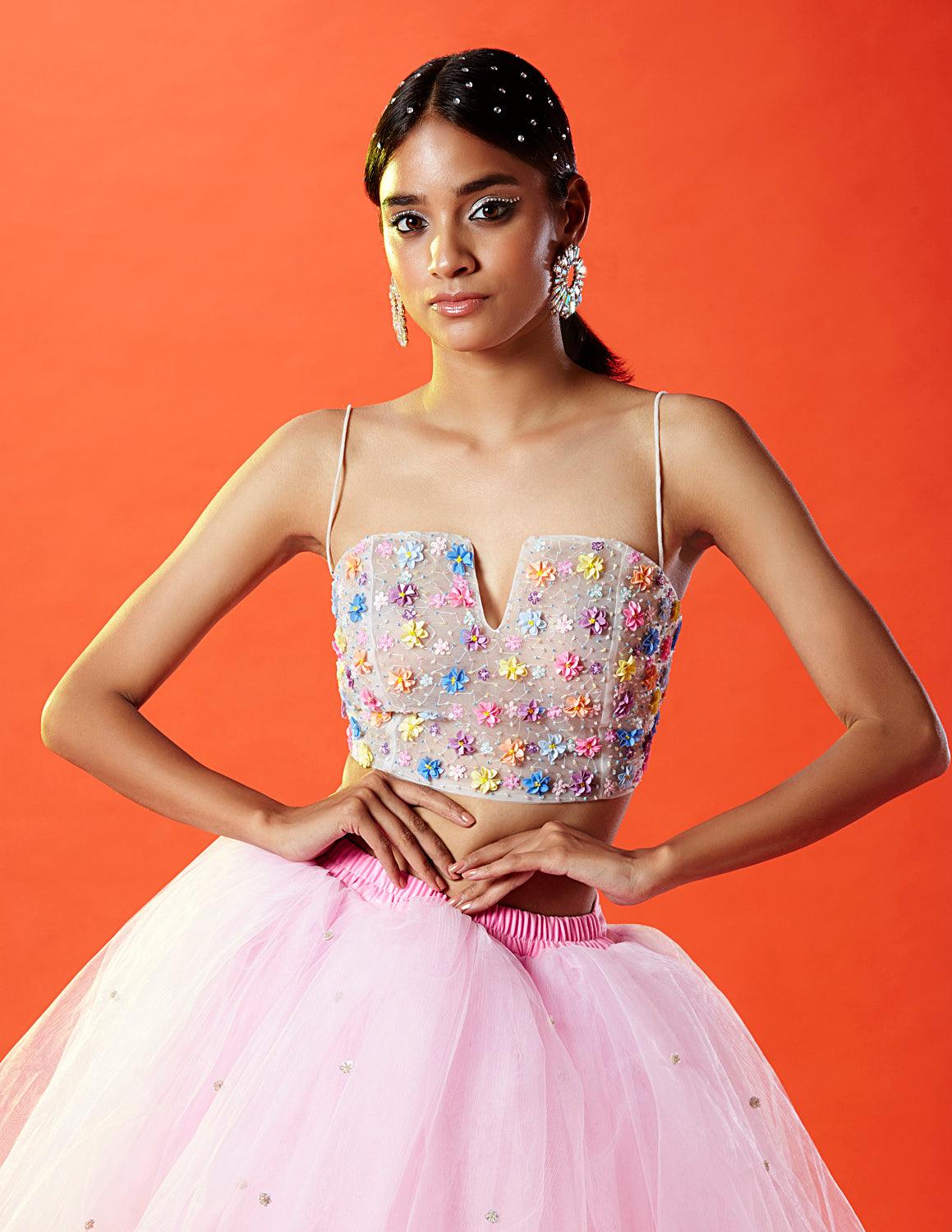 Dionne Tulle Lehenga Skirt - QUERATED