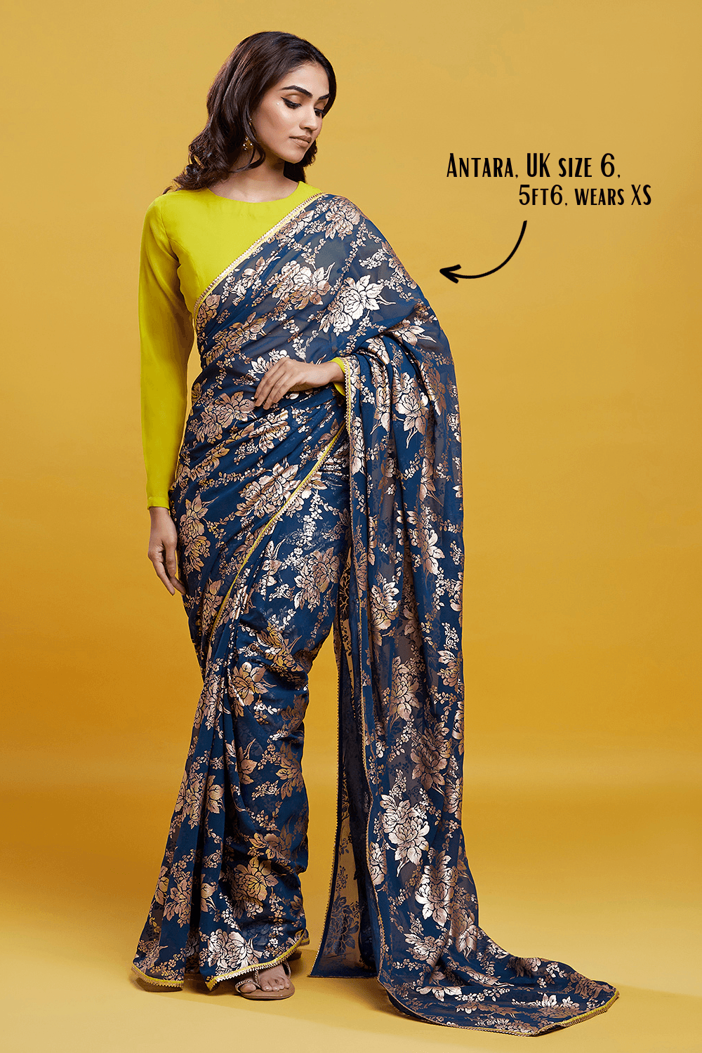 Navy Barfi Saree - QUERATED