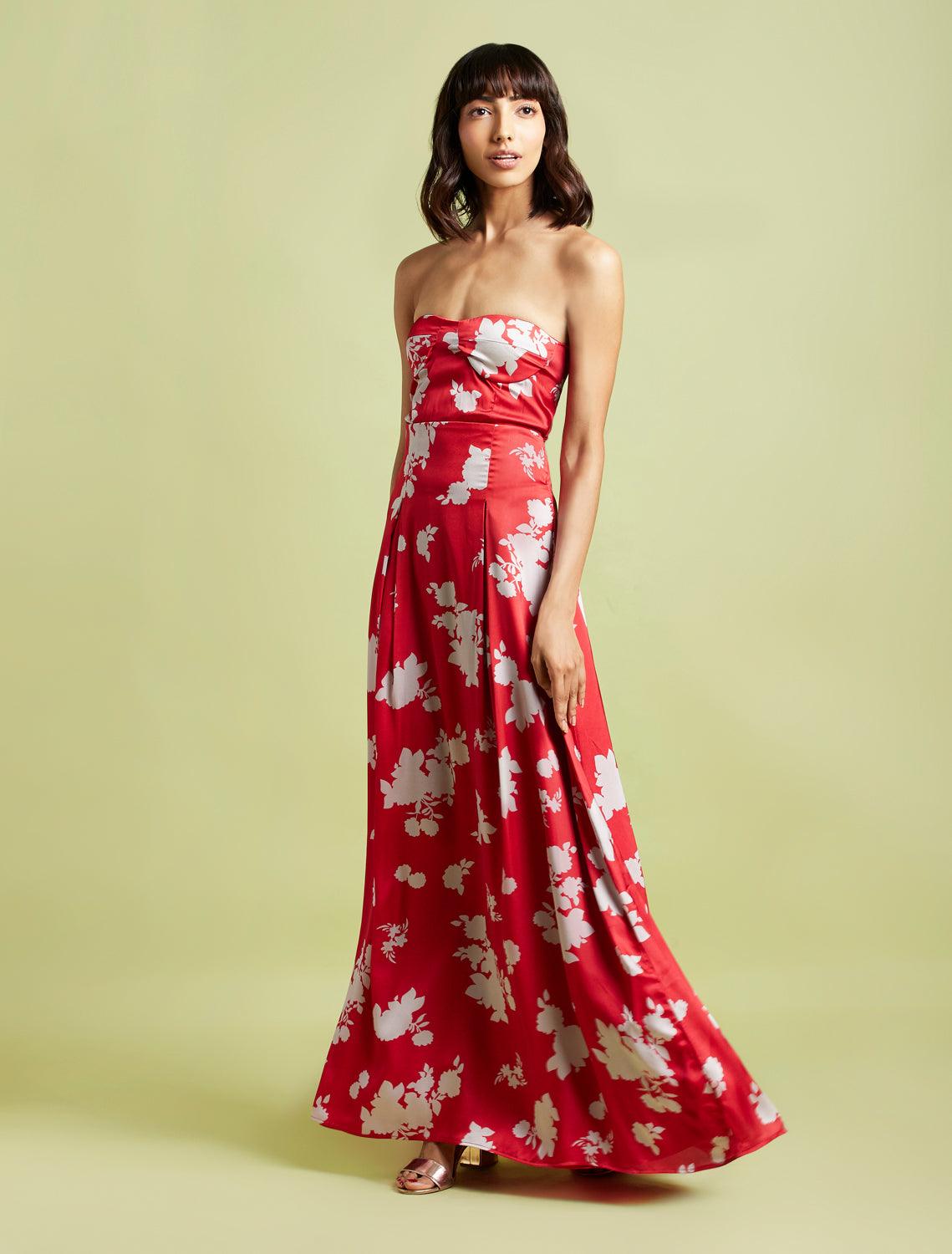 Candace Printed Corset Maxi Dress - QUERATED