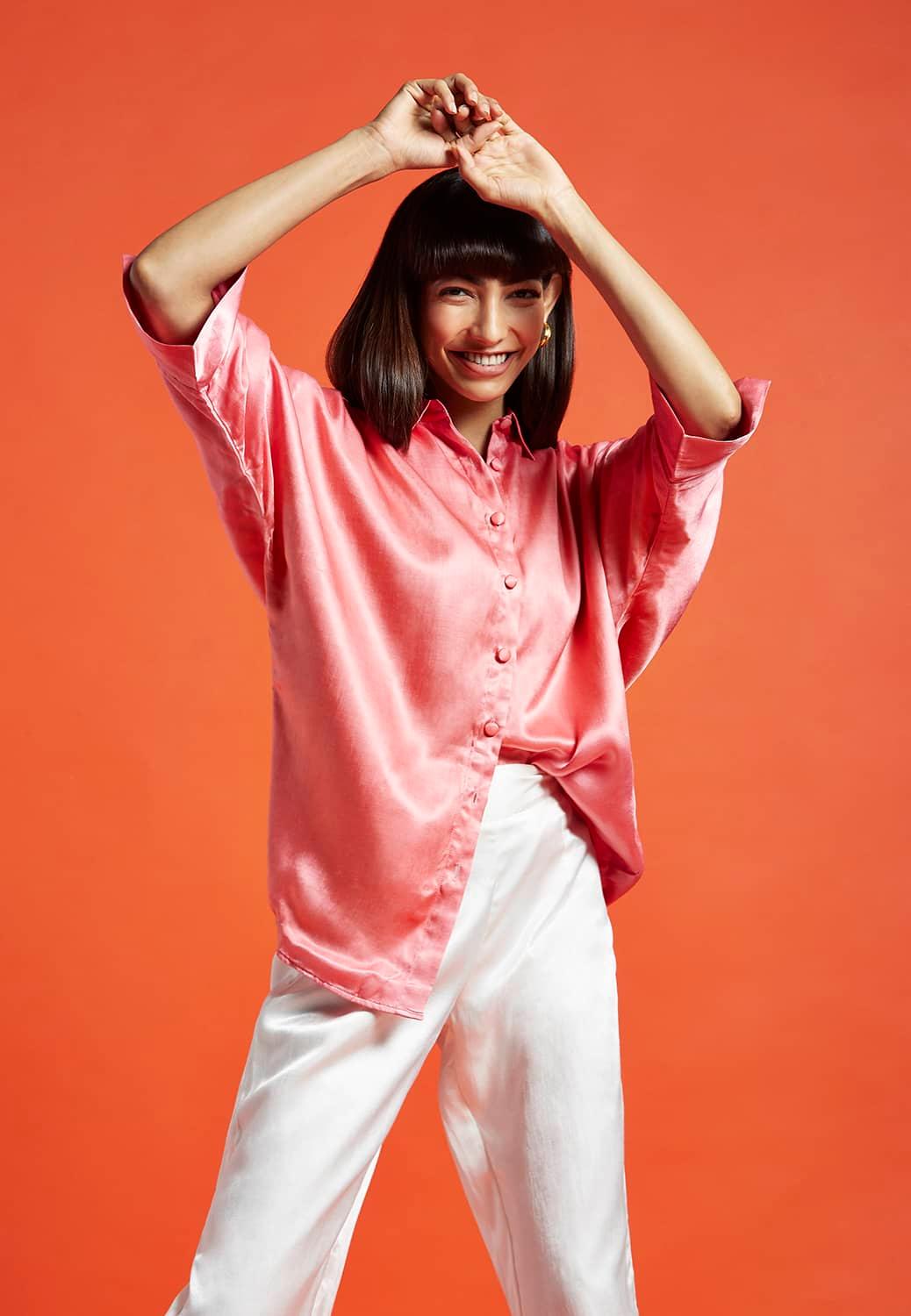 Eva Rosé Pink Oversized Shirt - QUERATED