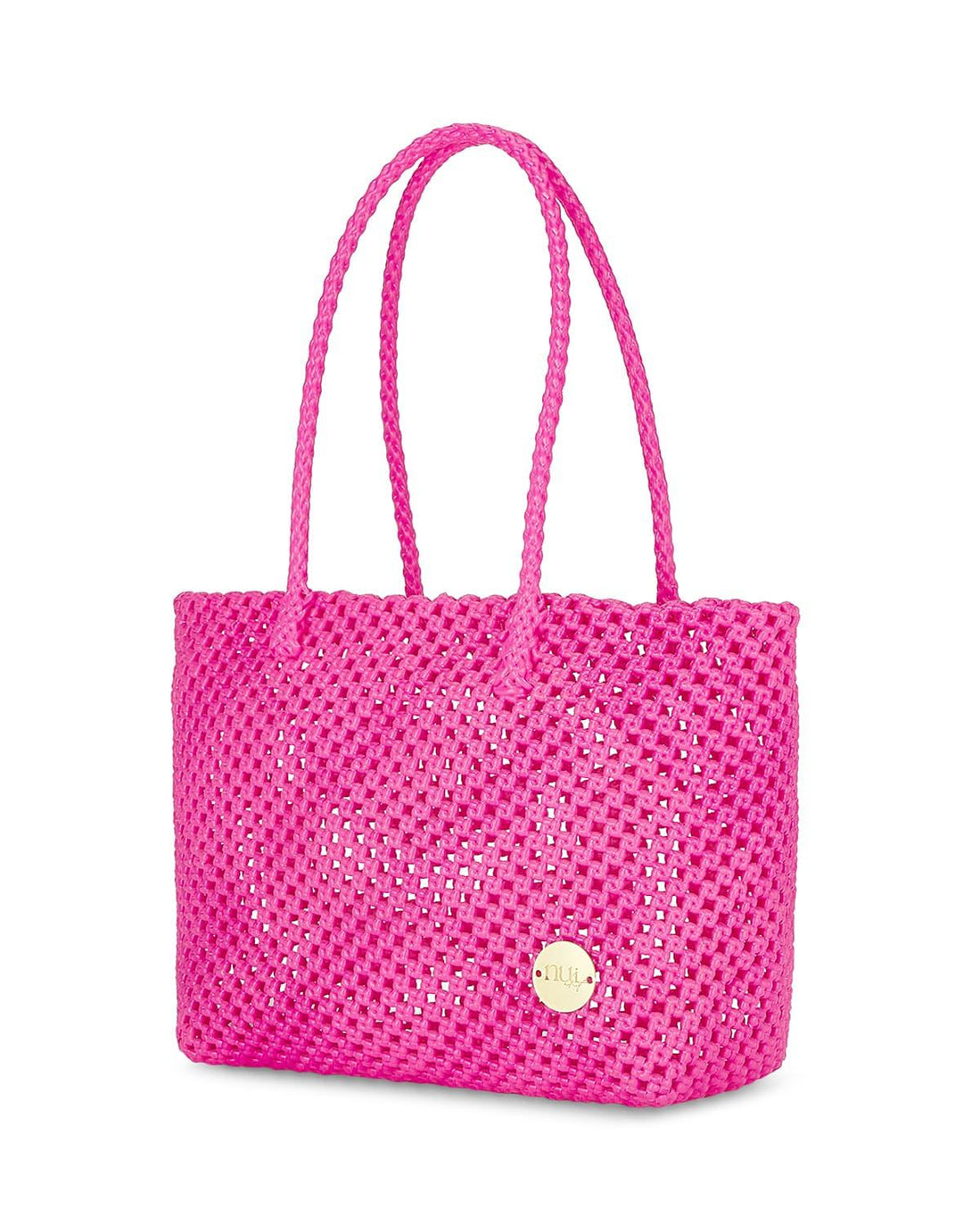 Olivia Fuchsia Pink Straw Basket Bag