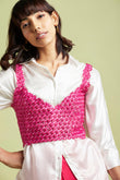 Hazel Beaded Fuchsia Pink Top - QUERATED