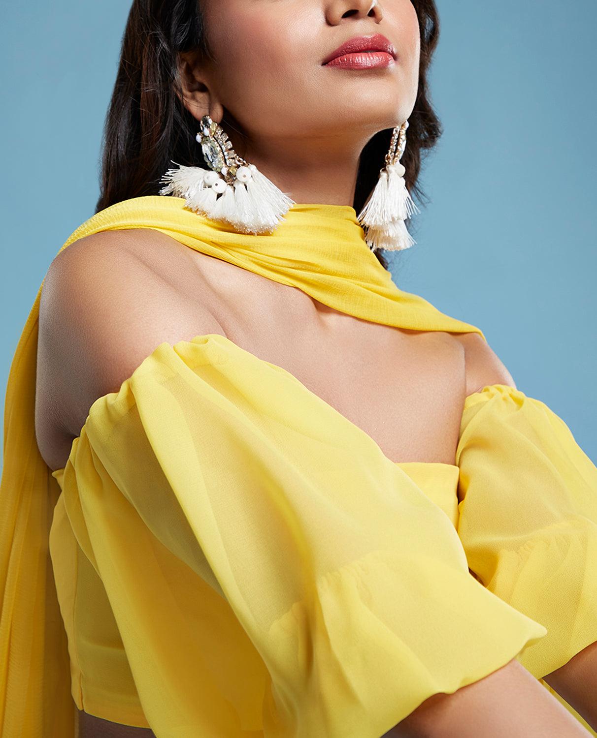 Yellow Offshoulder Blouse - QUERATED