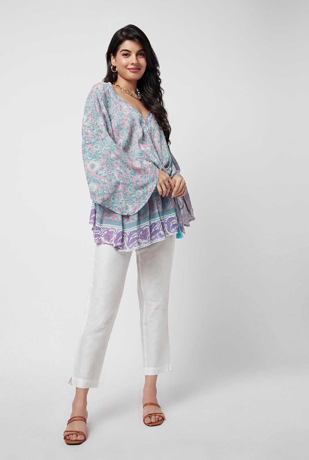 Ivy Printed Wrap Tunic - QUERATED