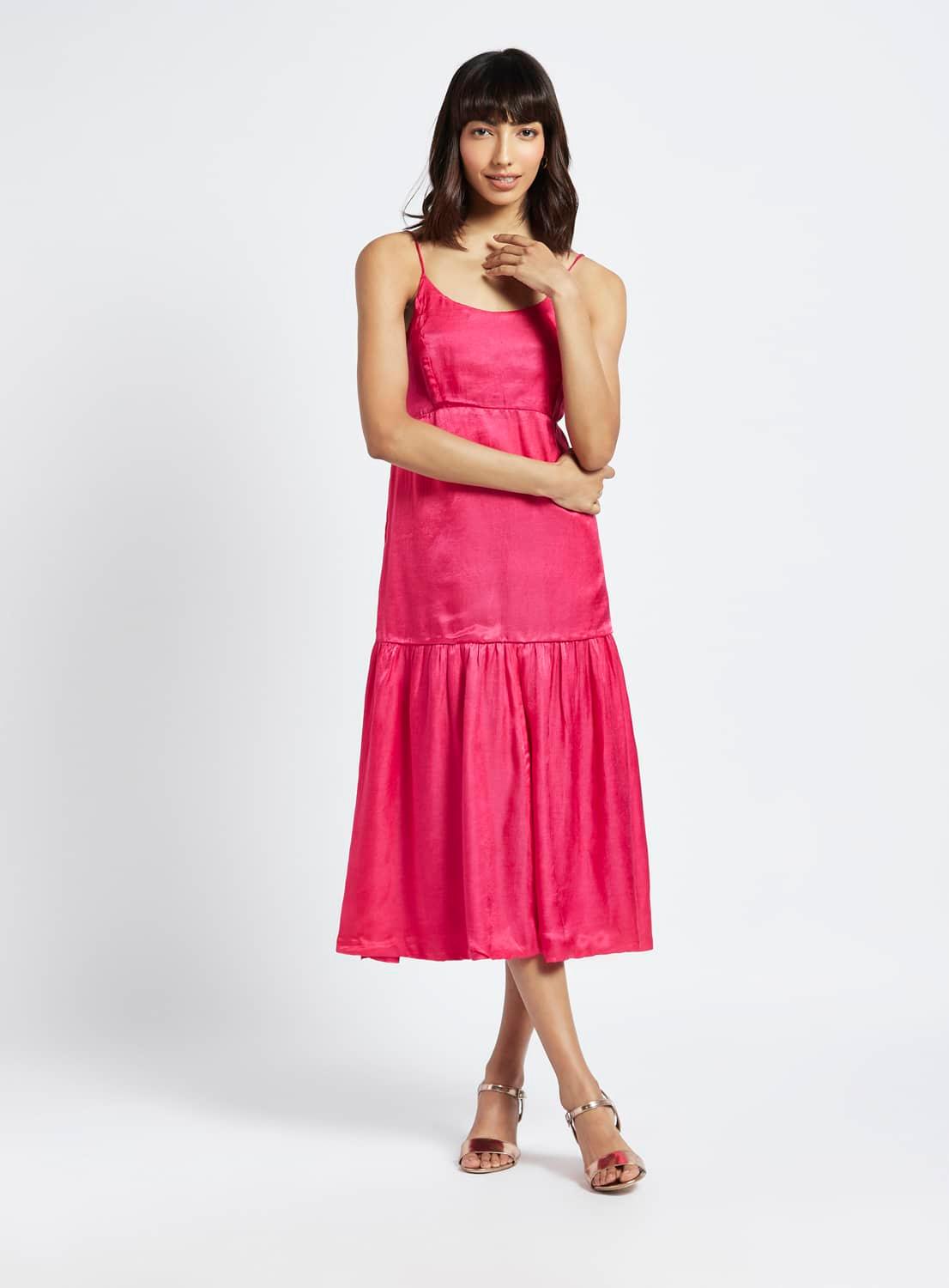 Mara Fuchsia Pink Slip Dress - QUERATED