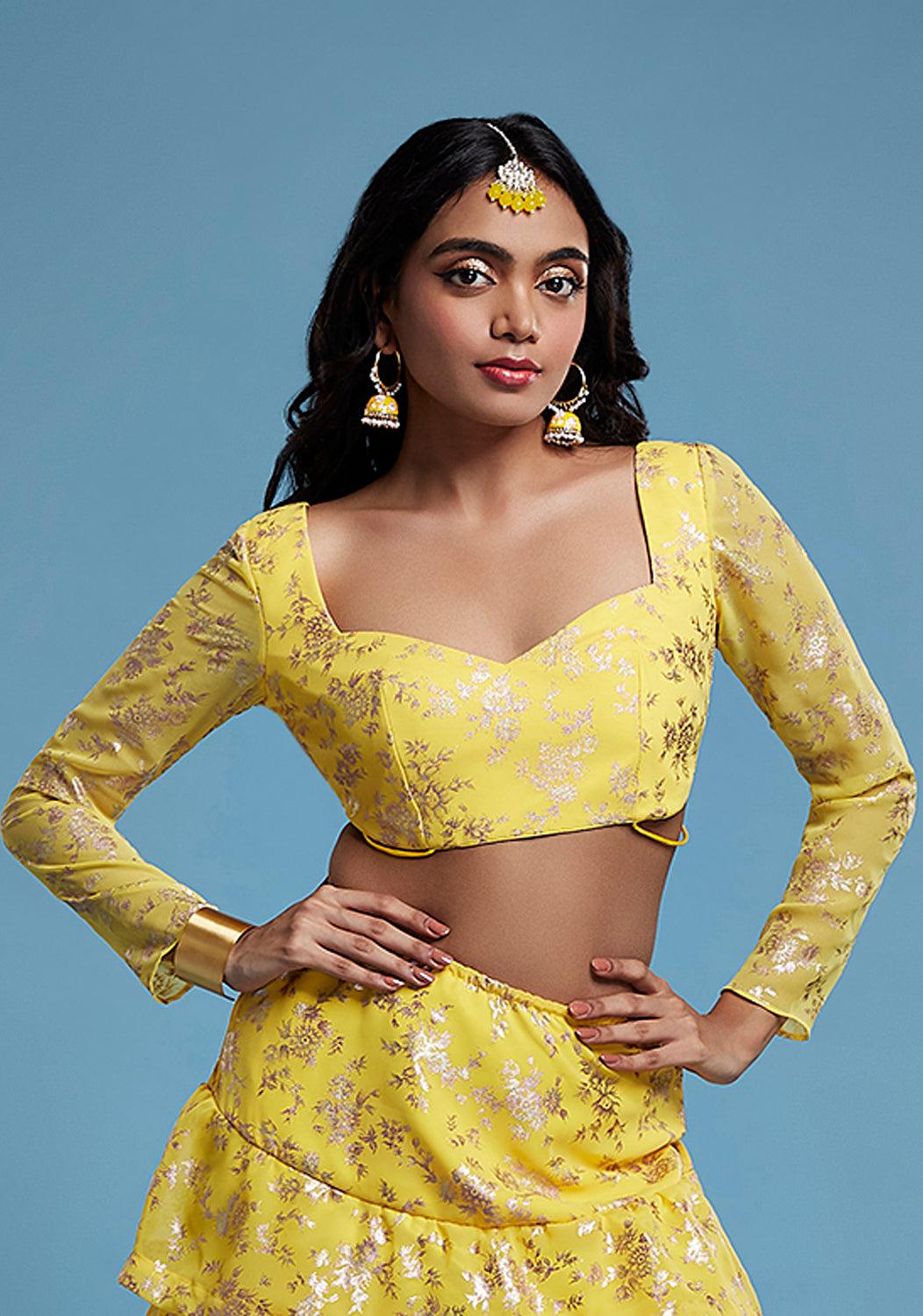 Yellow Backless Blouse