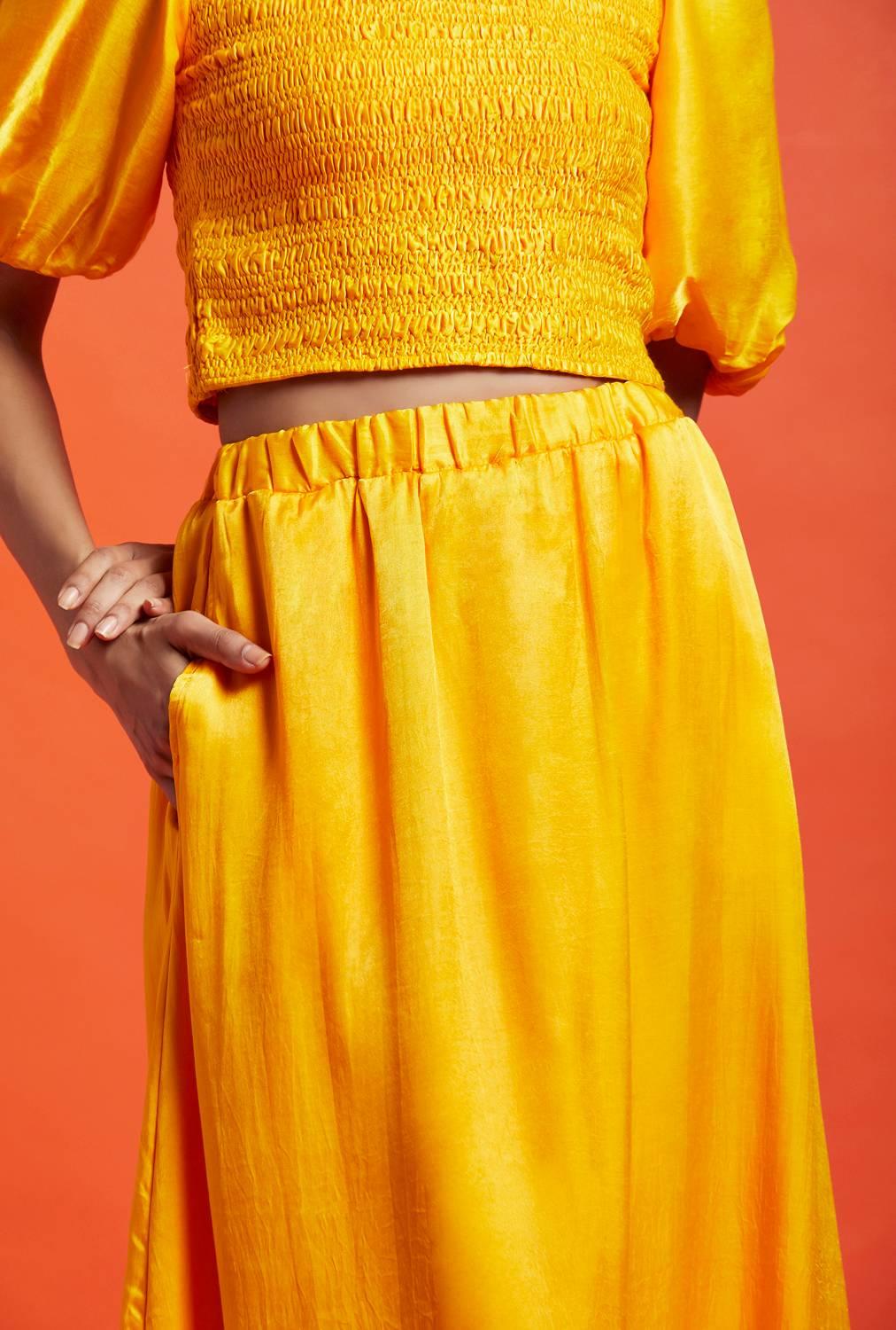 Tatiana Spicy Mustard Midi Skirt - QUERATED