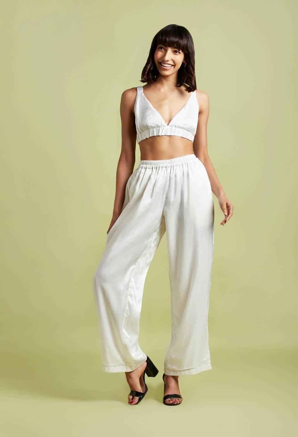 Zoe Oyster White Crop Top - QUERATED