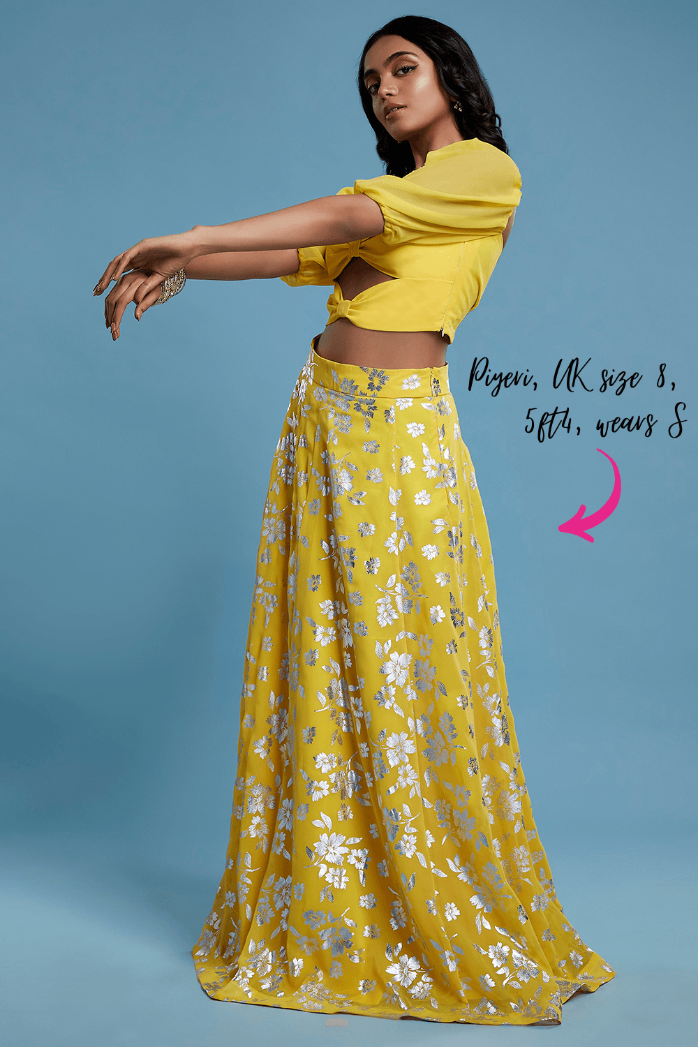 Yellow Bow Lehenga Set