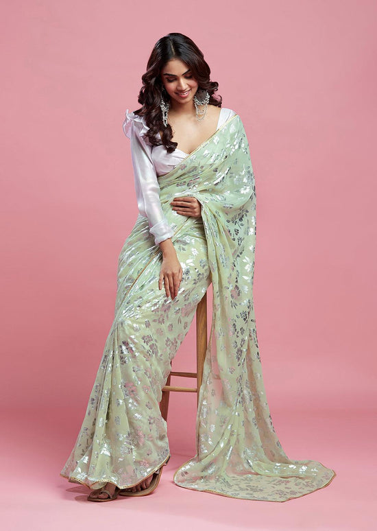 Pista Barfi Saree - QUERATED