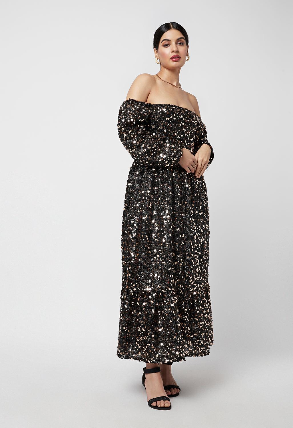 Sofia Sequin Maxi Dress - QUERATED