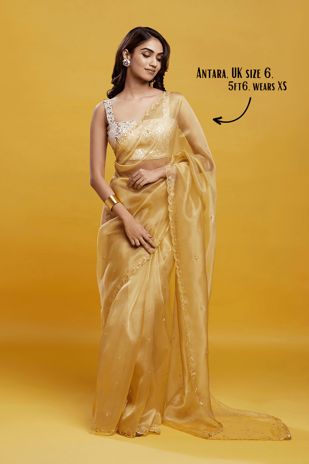 Gold Organza Saree - QUERATED