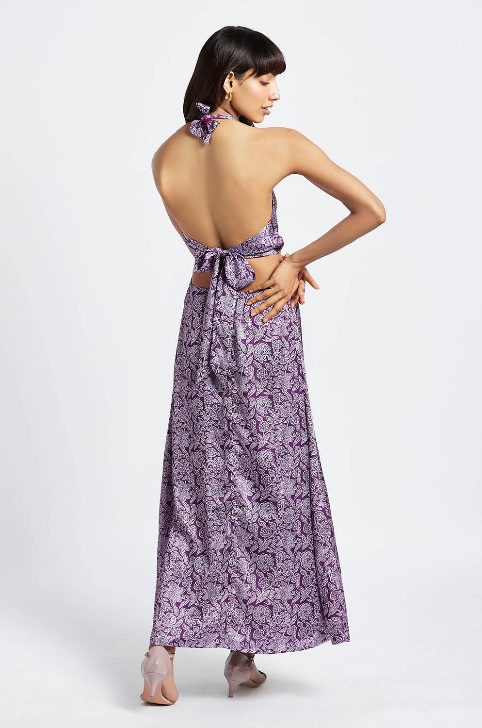 Lina Azulejo Printed Backless Dress - QUERATED