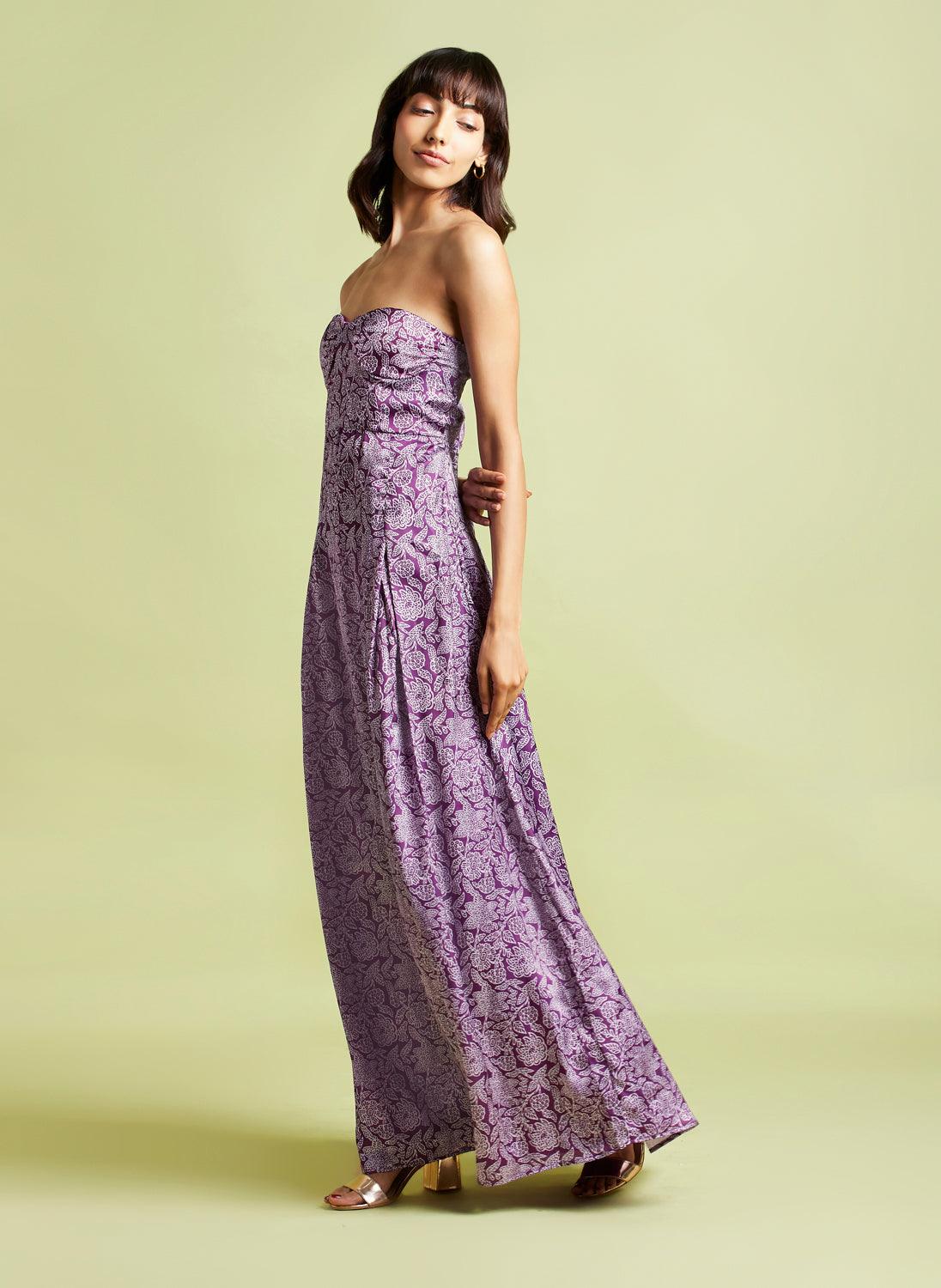 Amelia Printed Corset Maxi Dress - QUERATED