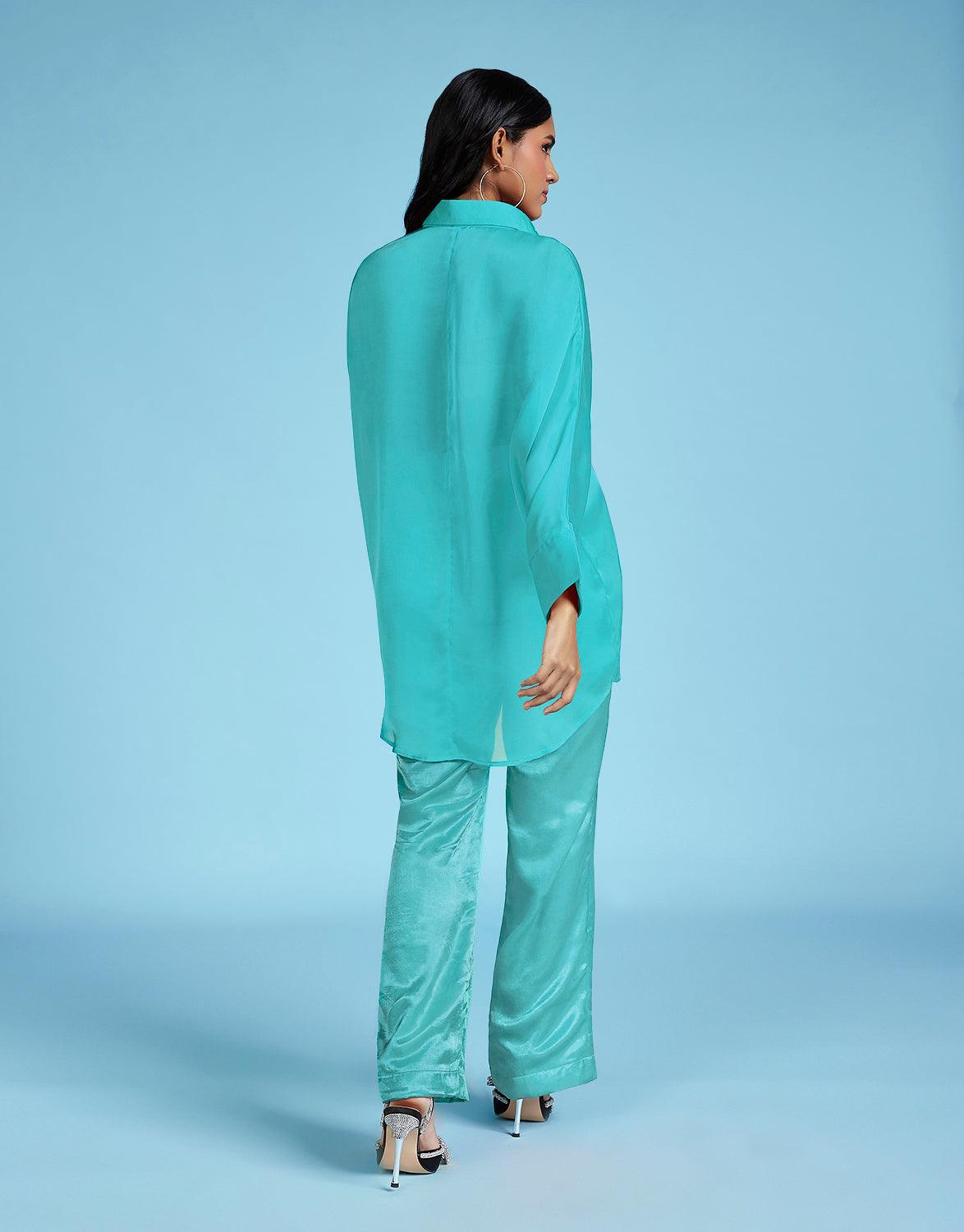 Bluejay oversized silk shirt - QUERATED