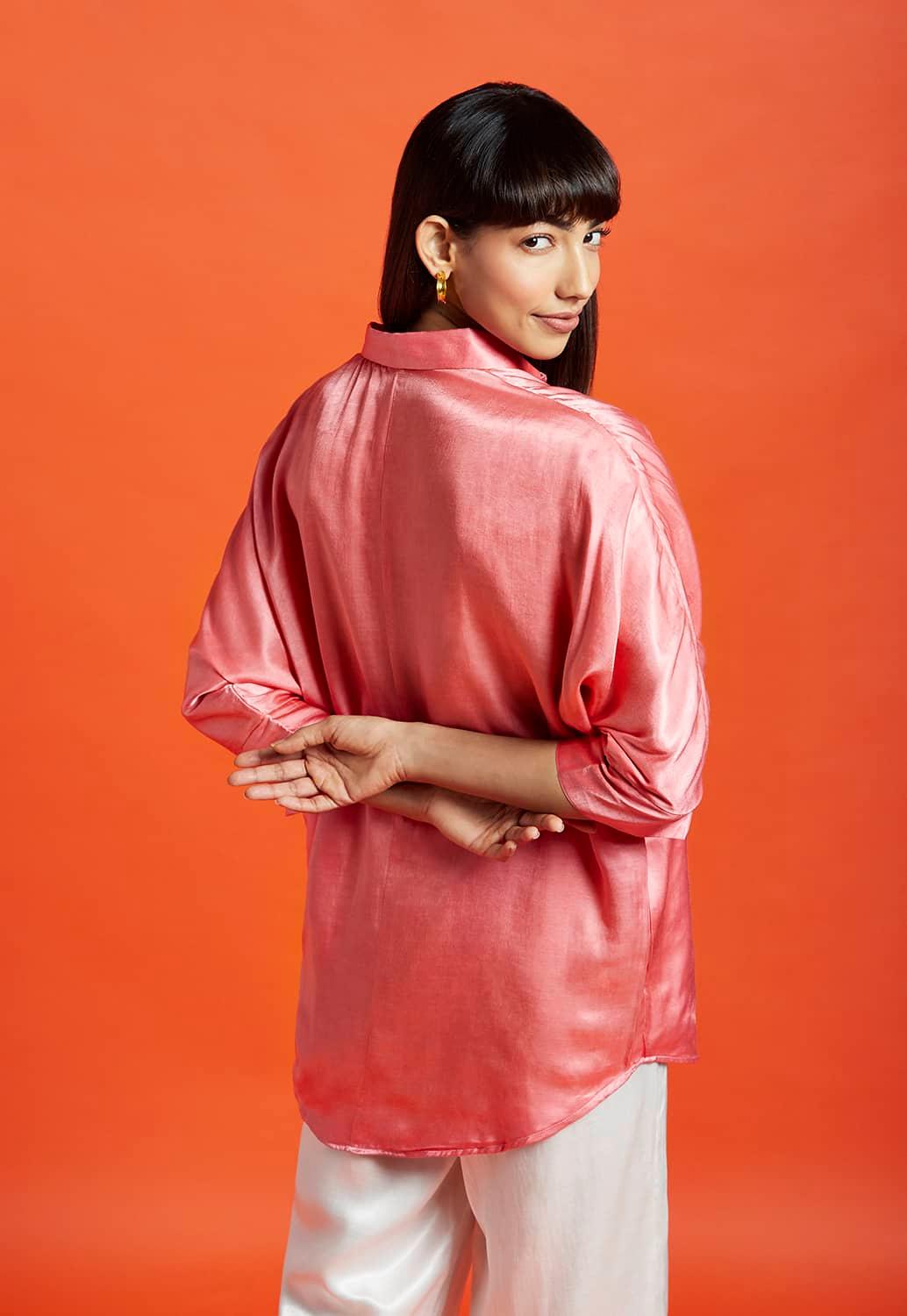 Eva Rosé Pink Oversized Shirt - QUERATED