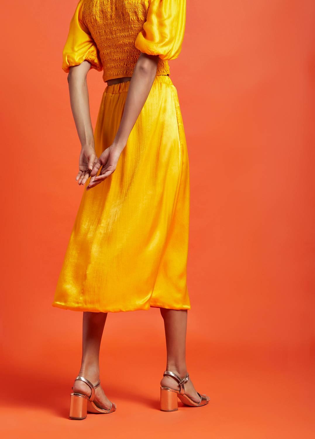 Tatiana Spicy Mustard Midi Skirt - QUERATED