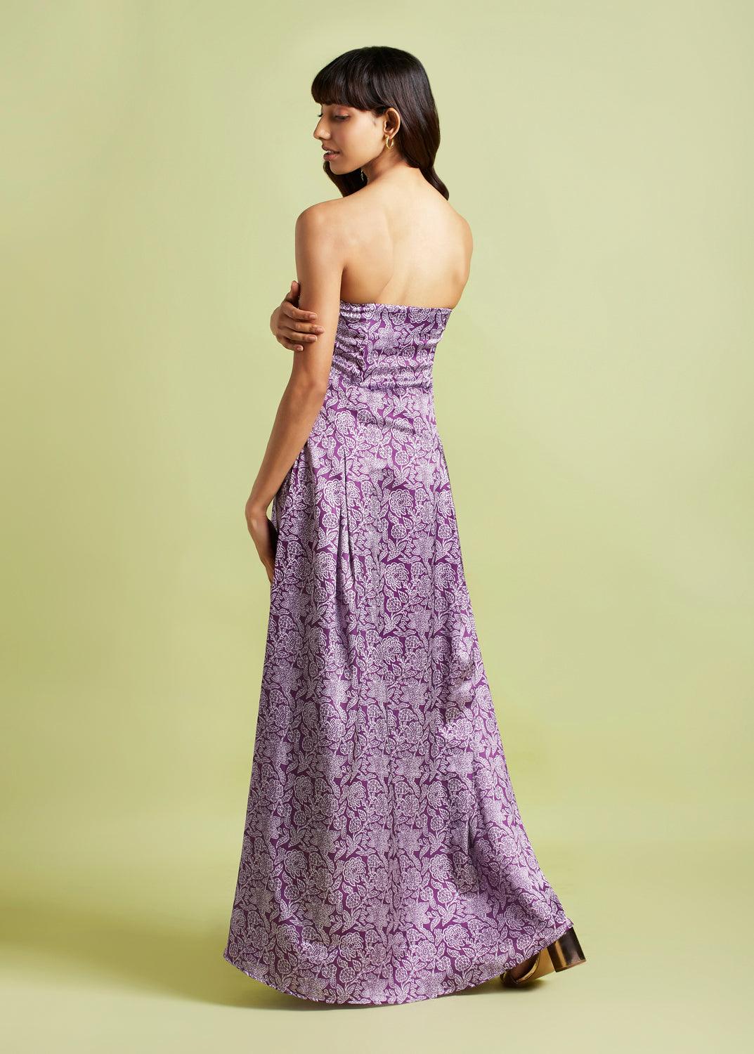 Amelia Printed Corset Maxi Dress - QUERATED