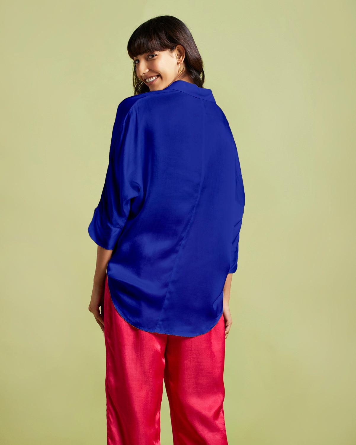 Eva Blue Oversized Shirt - QUERATED