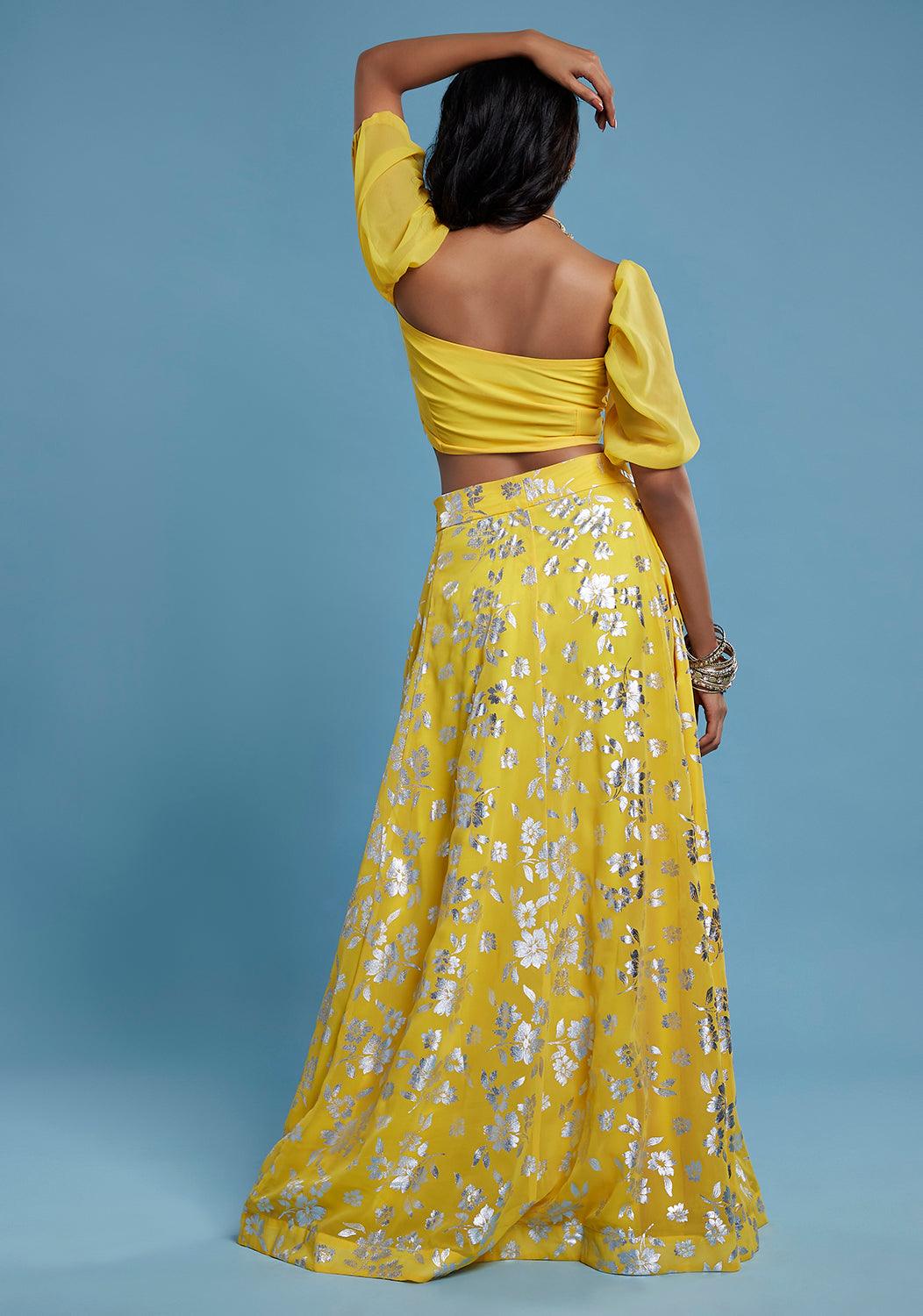 Yellow Bow Lehenga Set - QUERATED