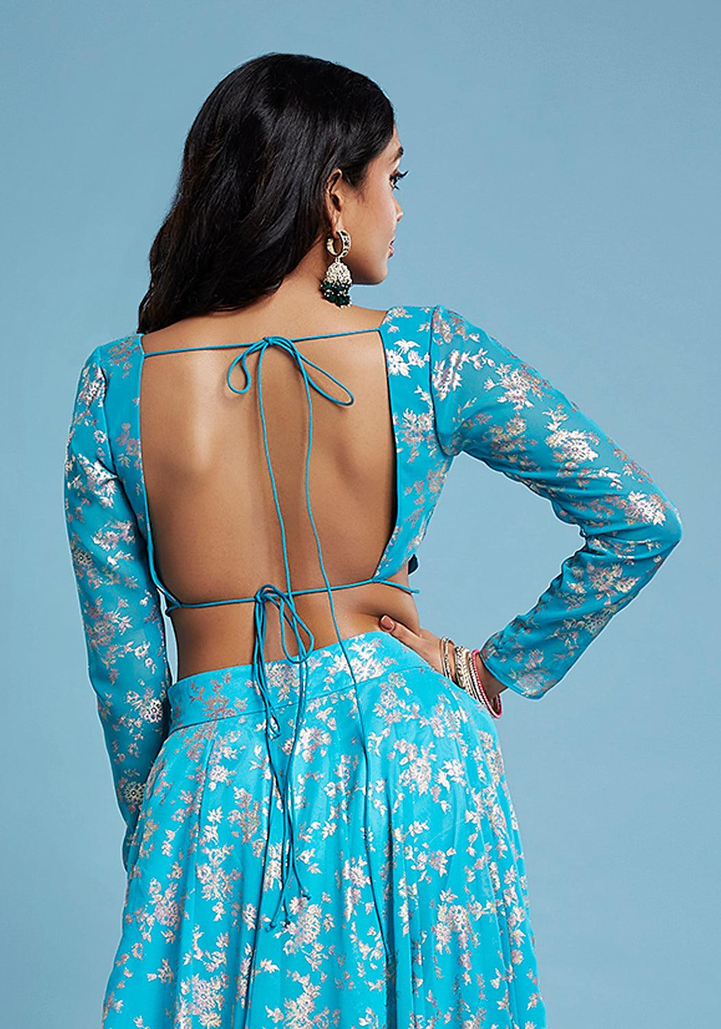 Turquoise Backless Blouse - QUERATED