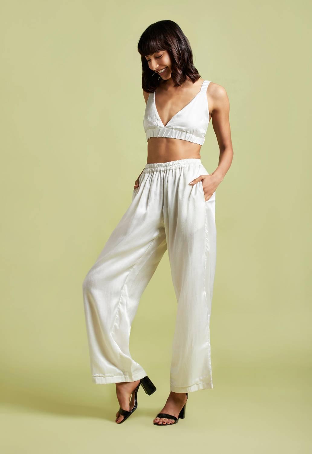 Zoe Oyster White Crop Top - QUERATED