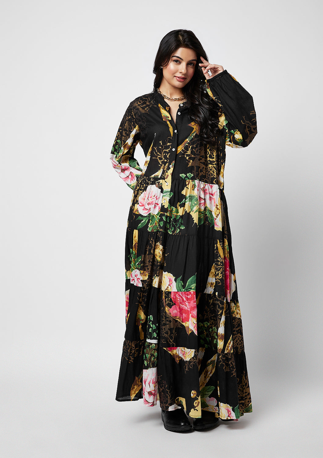 Naomi Printed Cotton Maxi Dress - QUERATED