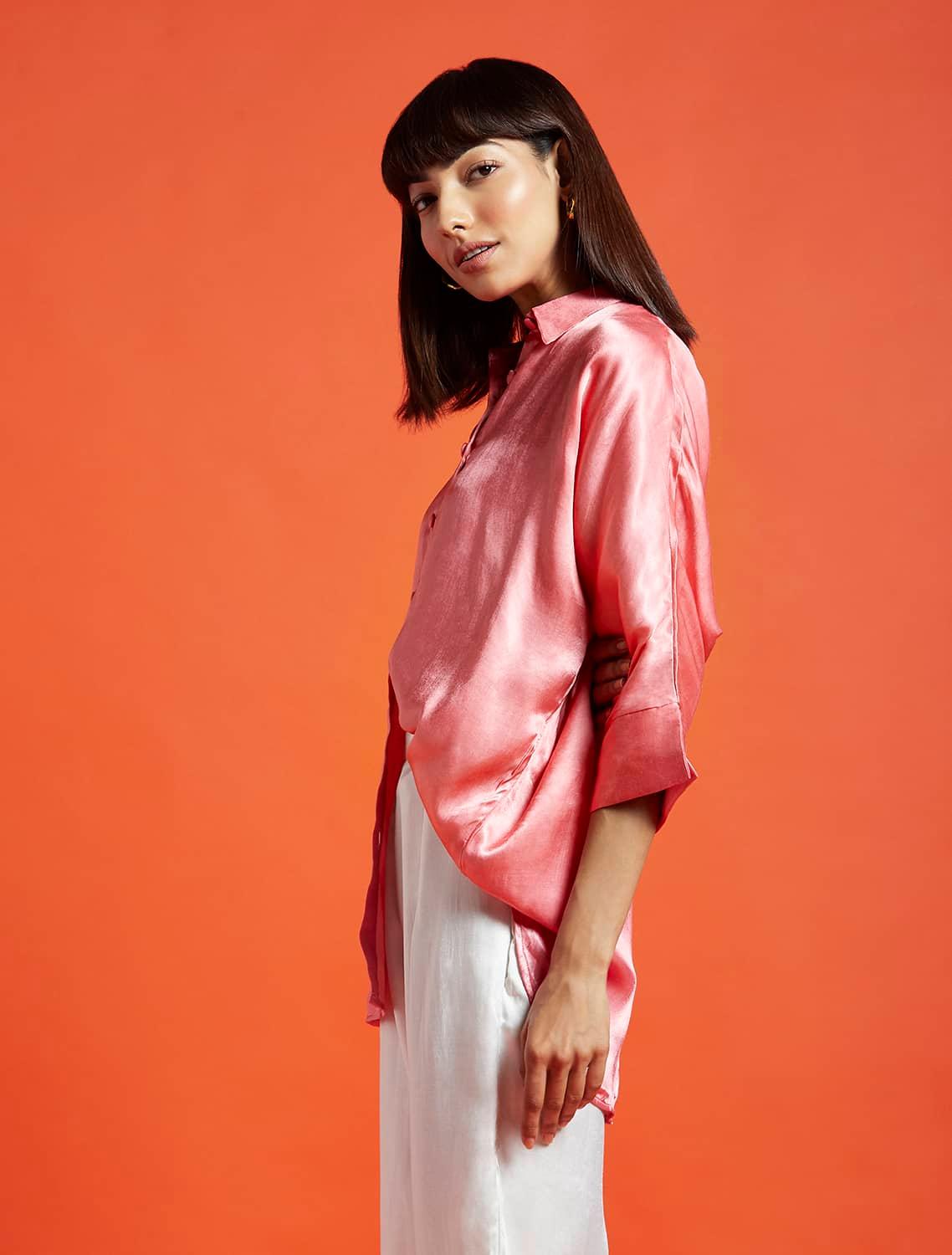 Eva Rosé Pink Oversized Shirt - QUERATED