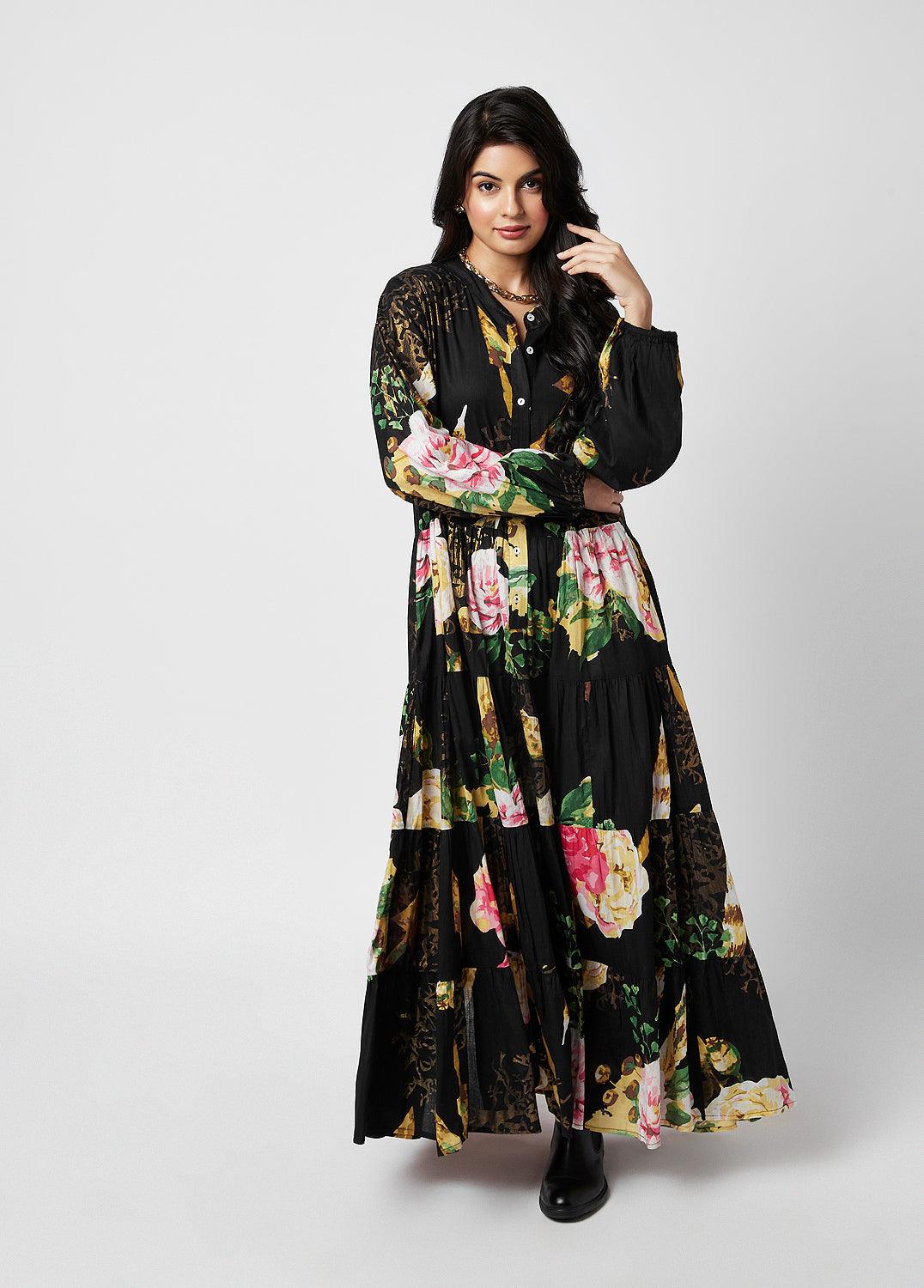 Naomi Printed Cotton Maxi Dress - QUERATED