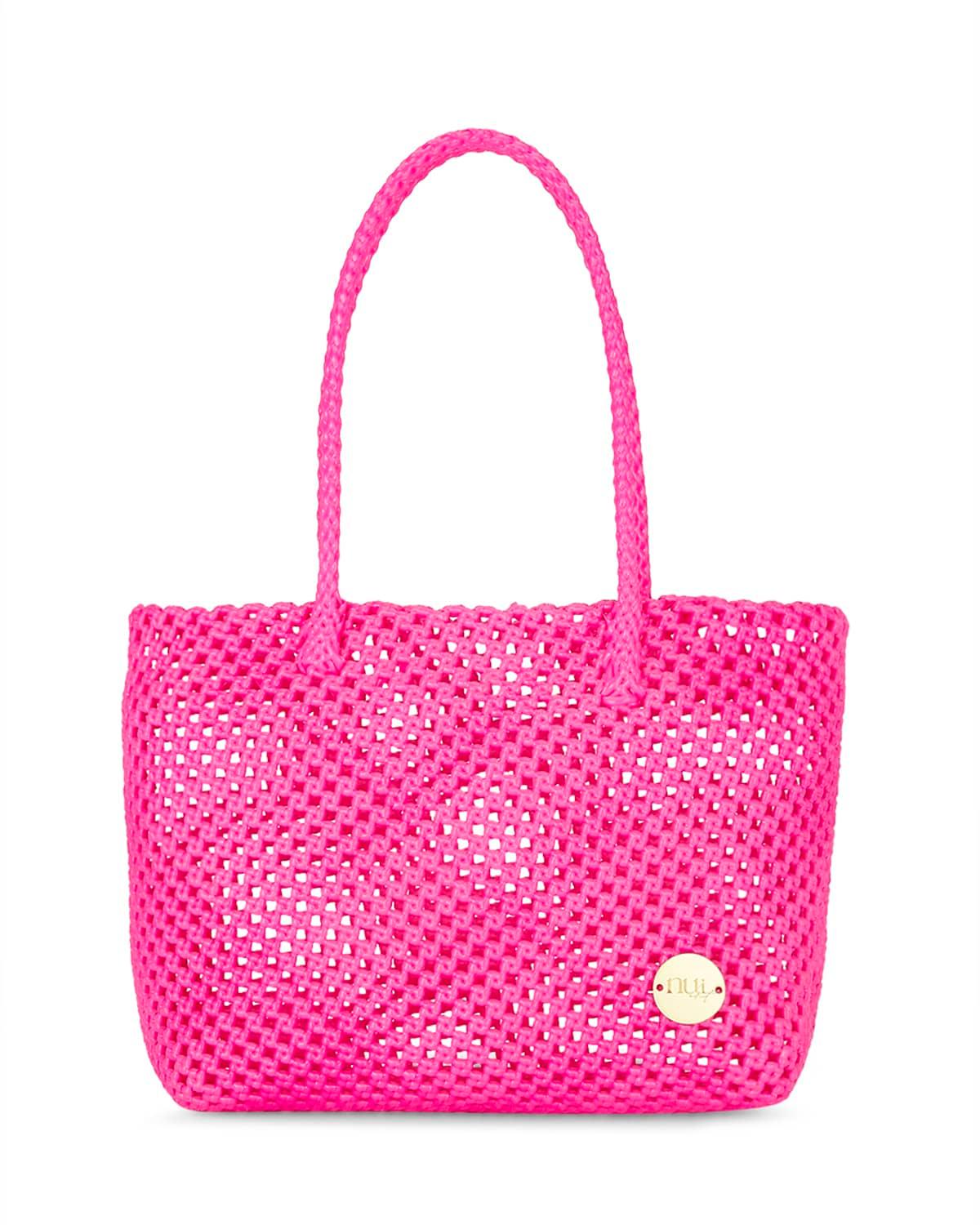 Olivia Fuchsia Pink Straw Basket Bag - QUERATED