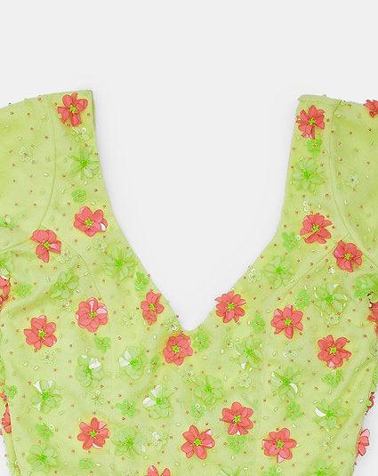 Mini Aneria Lime Green Floral Set - QUERATED