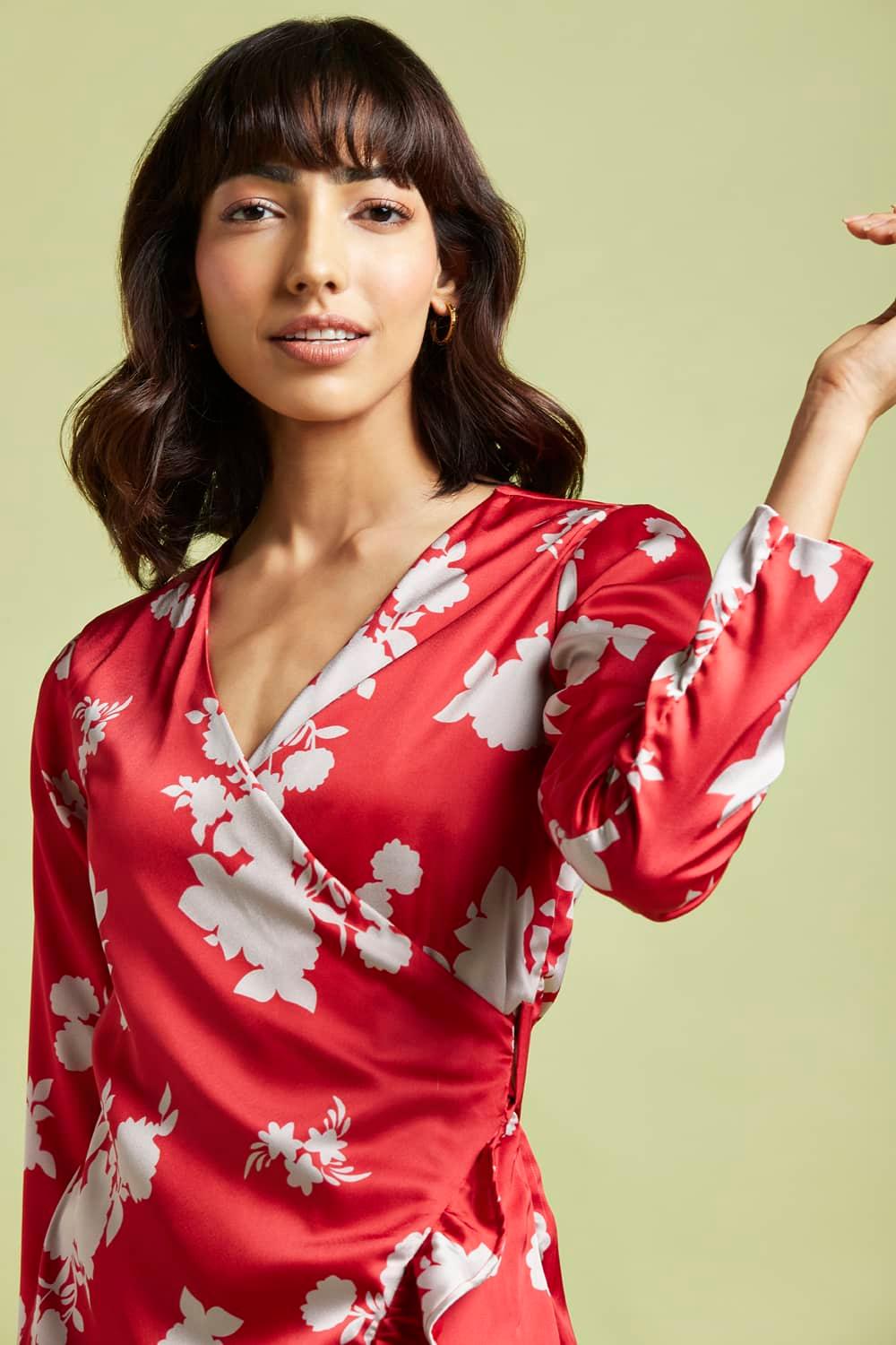 Joana Printed Wrap Dress - QUERATED