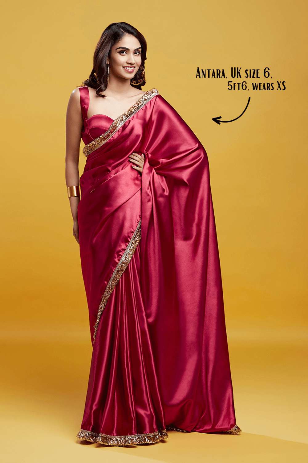 Red Cocktail Saree - QUERATED