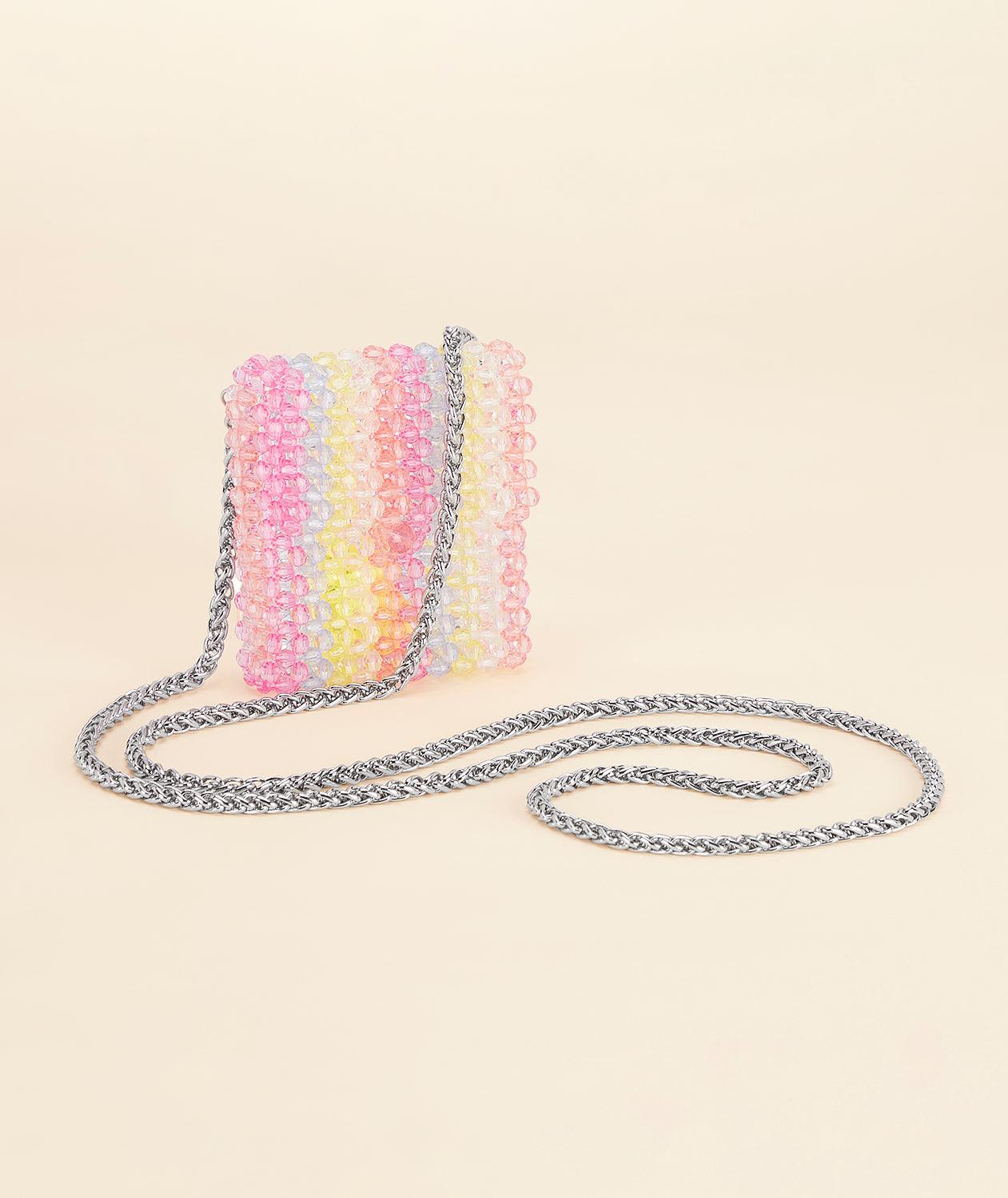 Rainbow Beaded Micro Sling Bag - QUERATED