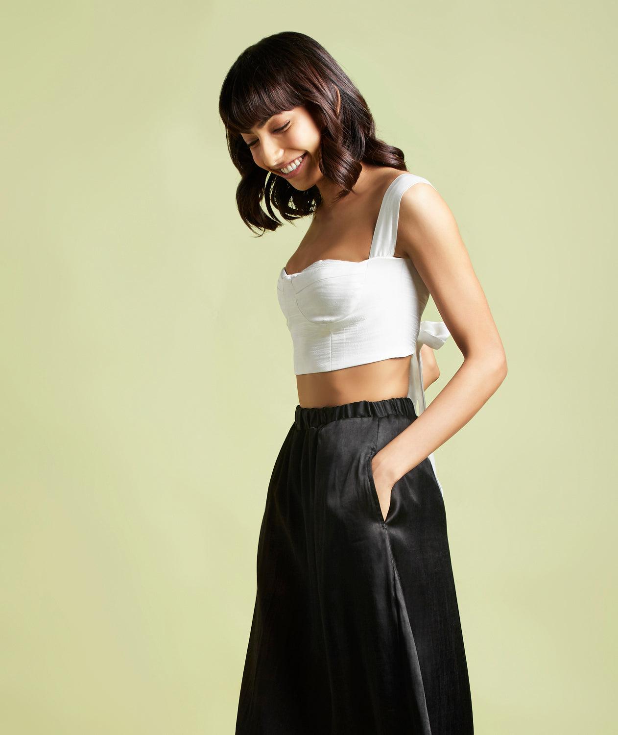 Annalise White Corset Crop Top - QUERATED