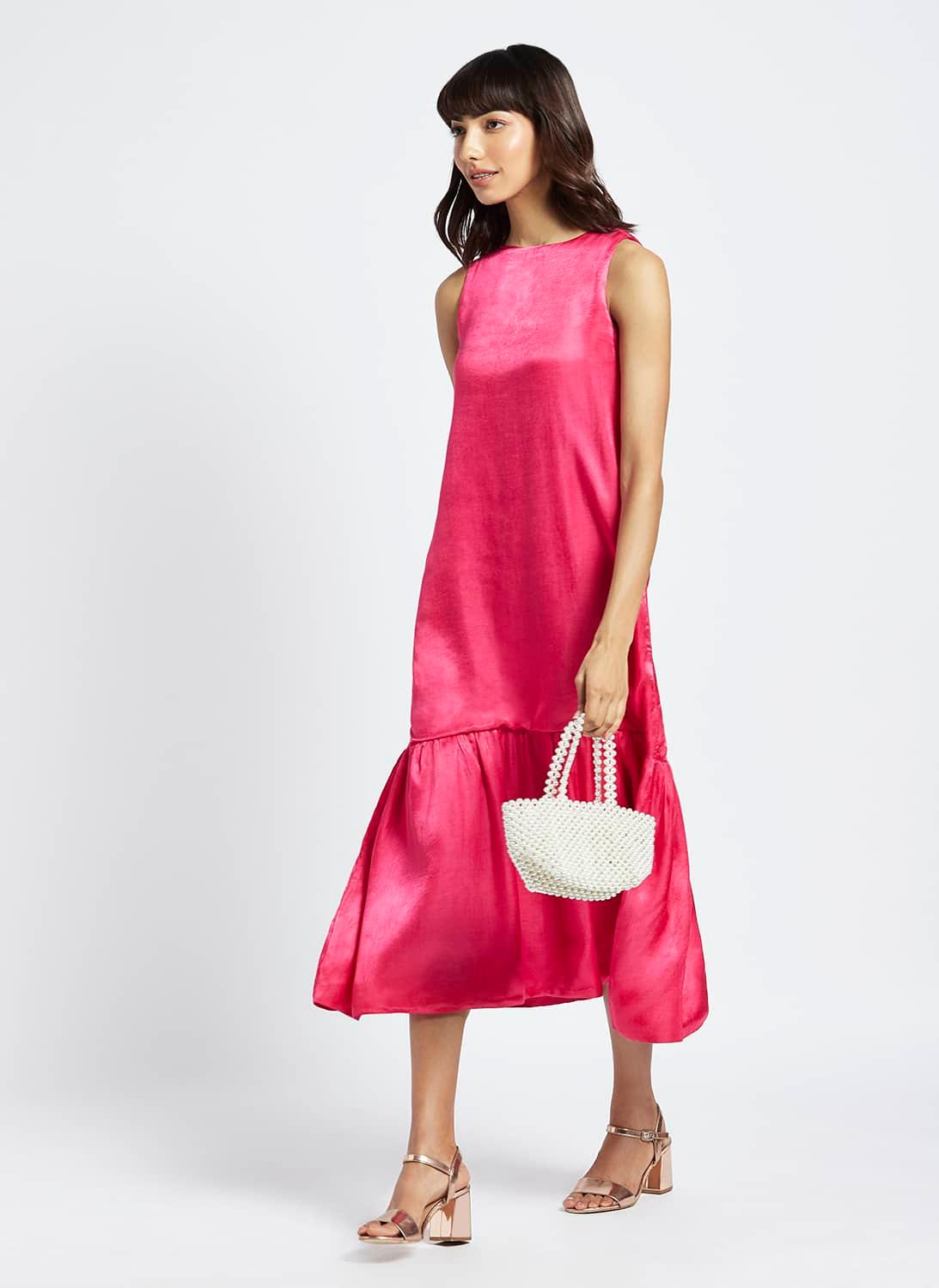 Ophelia Fuchsia Pink Midi Dress - QUERATED