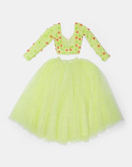 Mini Aneria Lime Green Floral Set - QUERATED